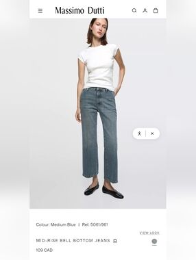 New Massimo Dutti High Rise ankle flare Jeans US size 6, Eu 38
